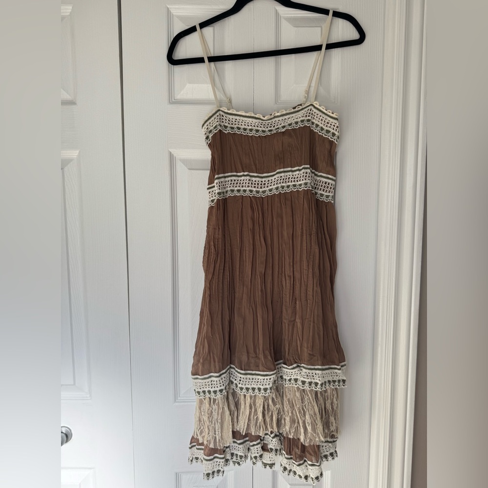 Boho prairie farmhouse lace crochet dress